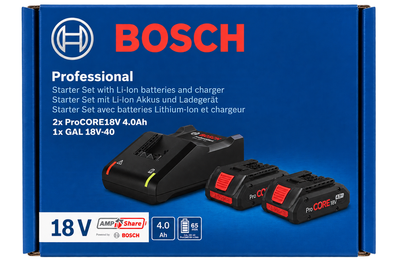 BOSCH EXPERT 18V Battery Kit (2x EXBA18V-80 + EXAL18V-160)