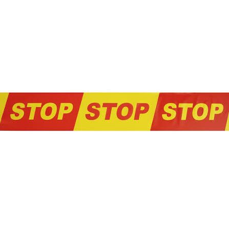 "Stop" warning tape